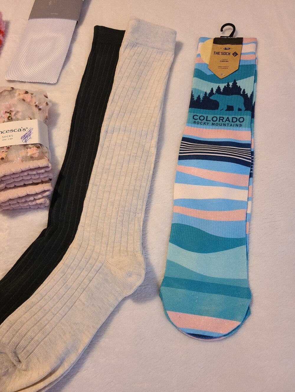 Bundle Of 8 Pairs Assorted Style Womens Socks OS One Size - Picture 4 of 4